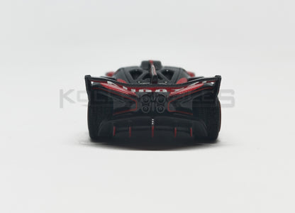 Back view of Bugatti Bolide red and Black 1:64 scale model car - Bburago