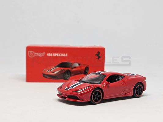 Box of Ferrari 458 Speciale Red 1:64 scale model car - Bburago