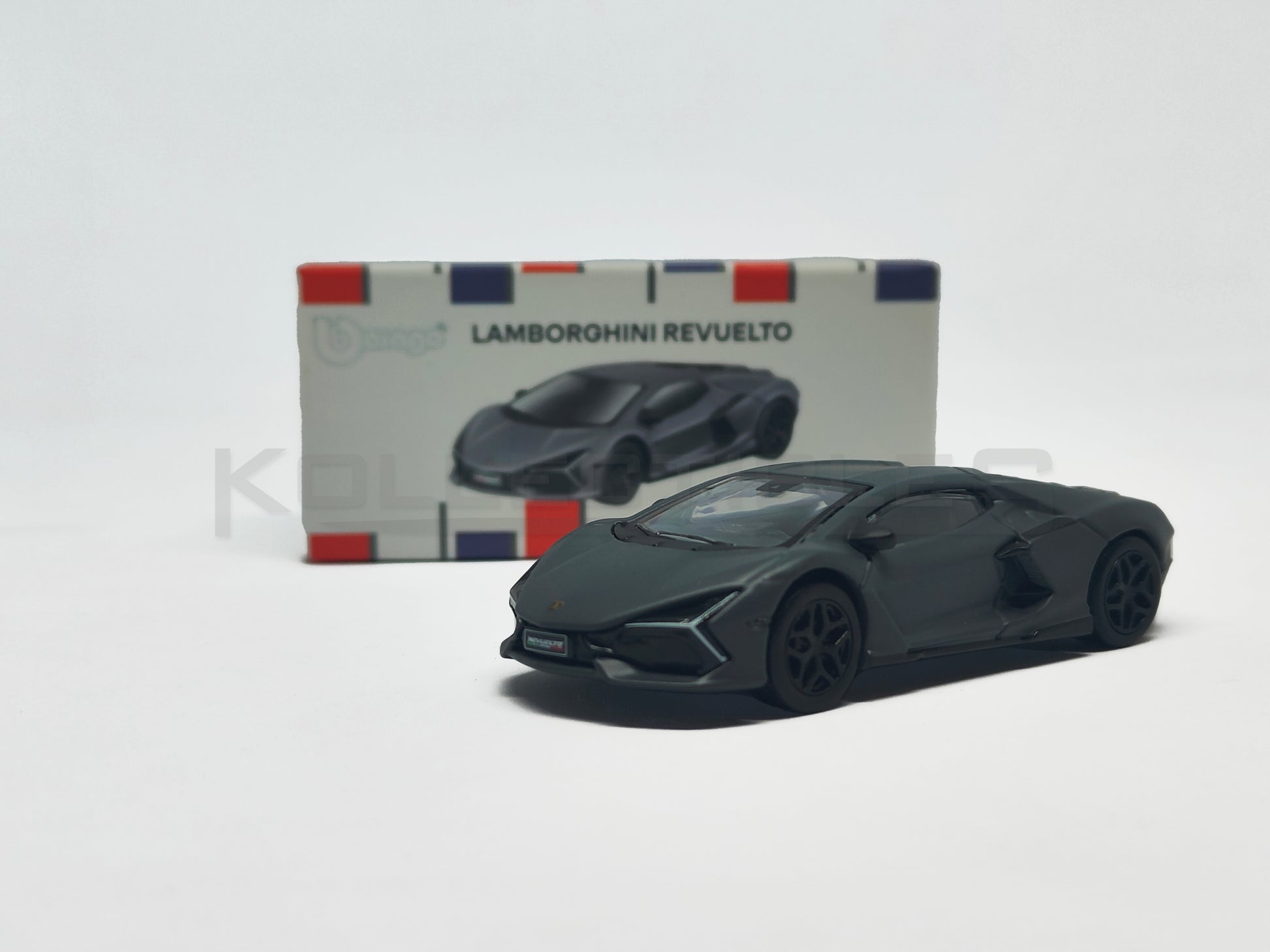 box of Lamborghini Revuelto-Gray 1:64 scale model car- Bburago
