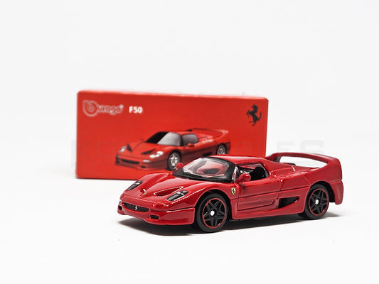 Box of Ferrari F50 Red 1:64 scale model car - Bburago