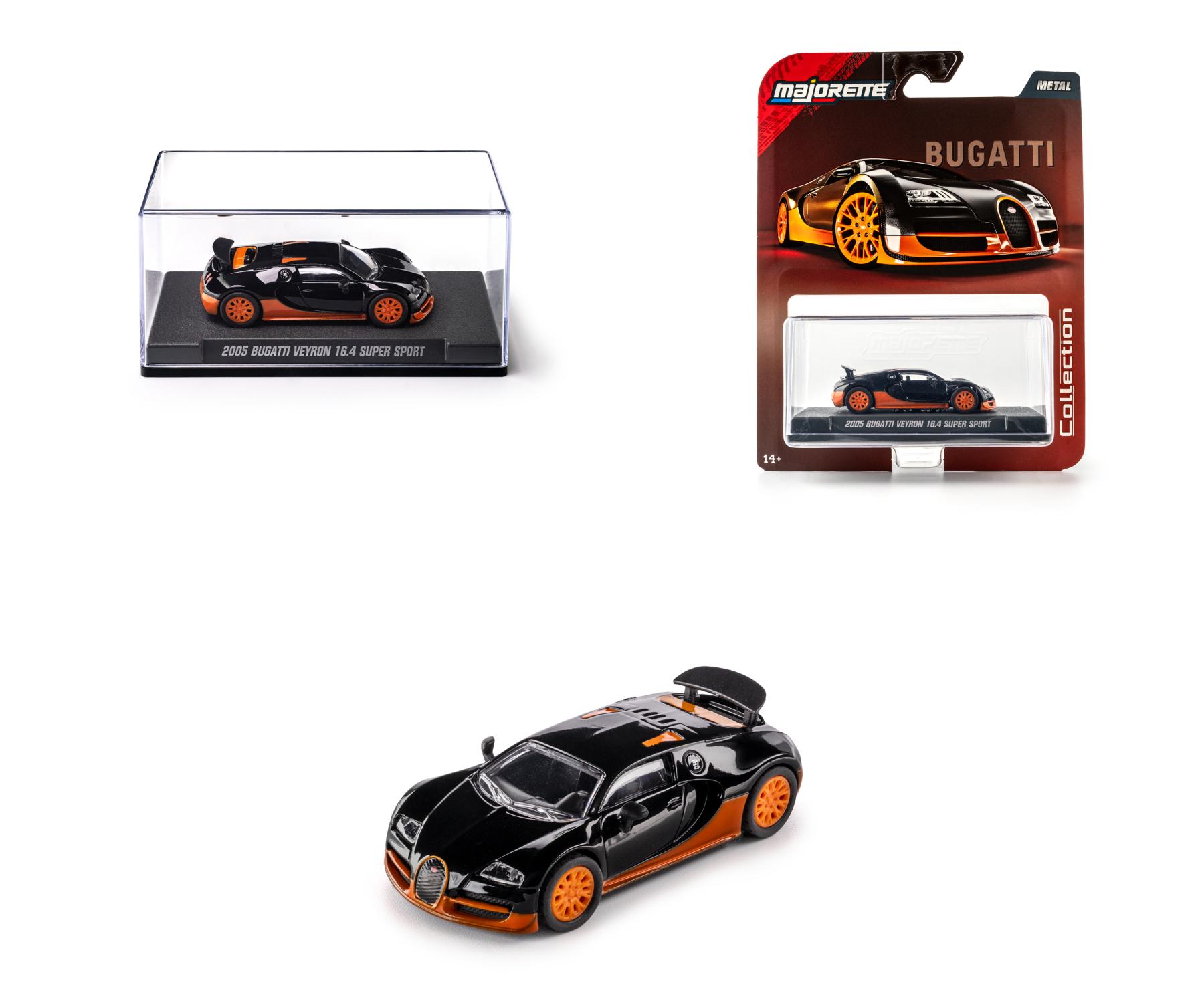 2005 Bugatti Veyron 16.4 SuperSport 1:64 Scale Model Car – Majorette Premium (Product Code: 8505001018) model car with packaging on a white background