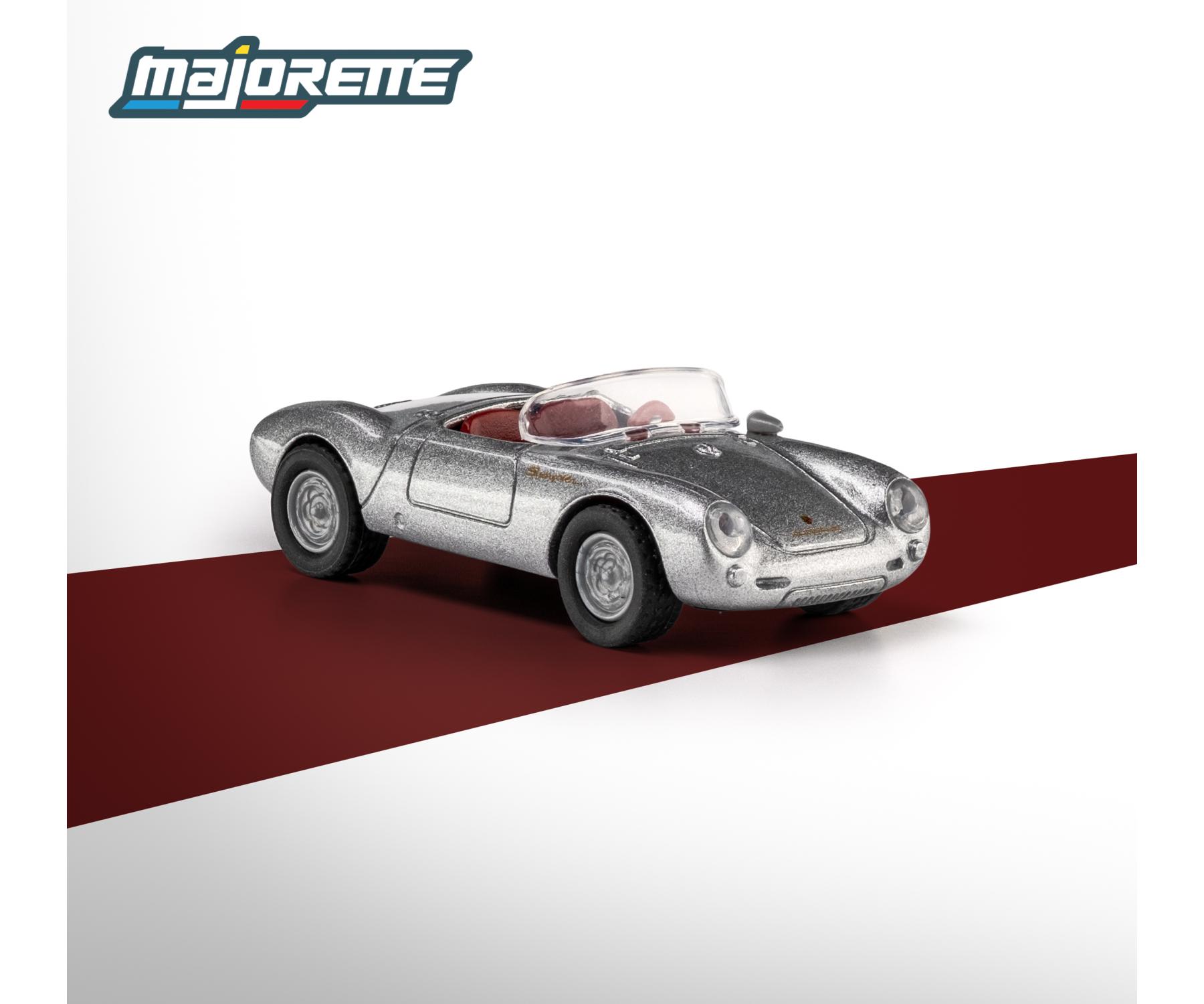 front perspective view of 1955 Porsche 550 Spyder 1:64 scale model car - Majorette