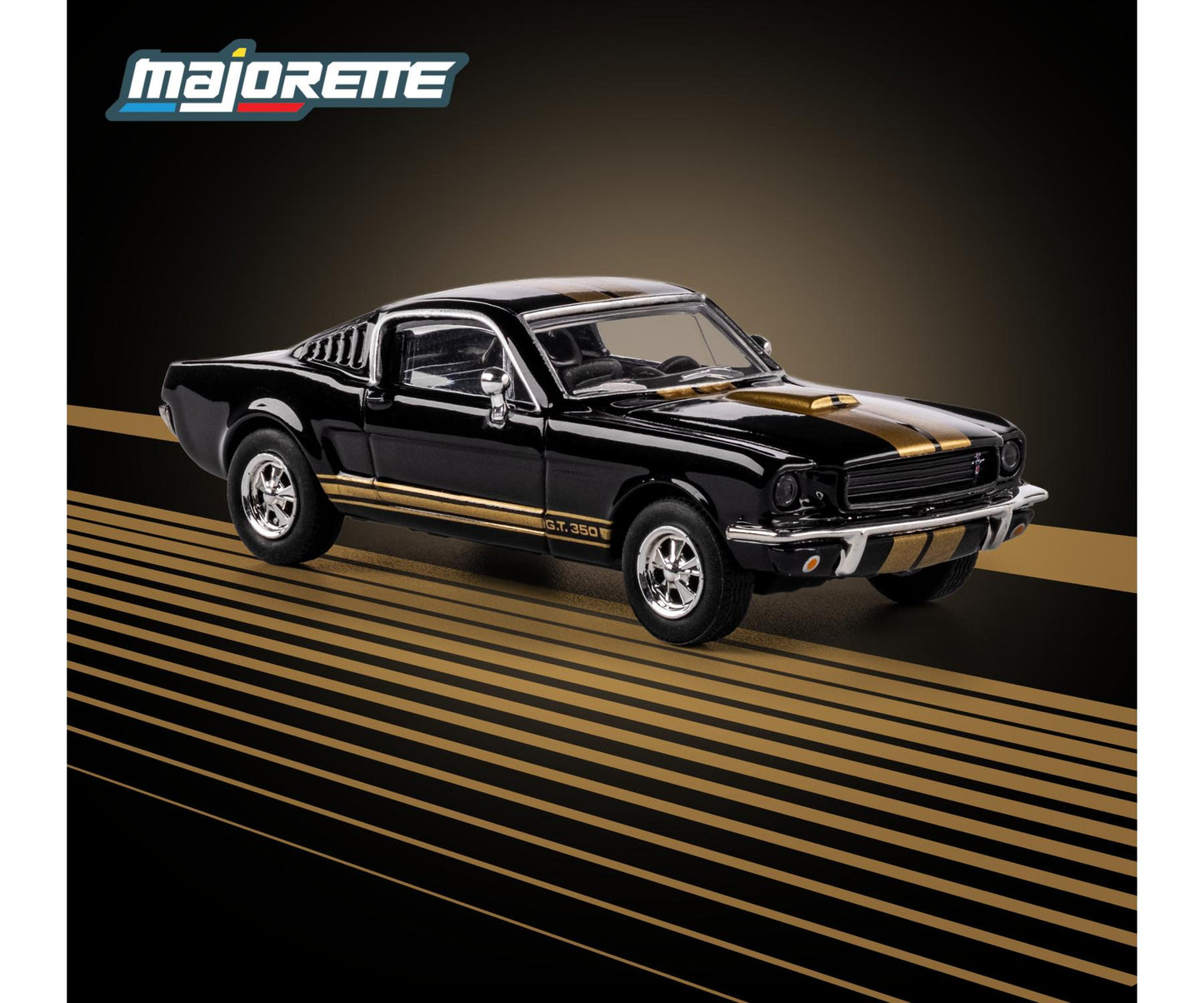front perspective view of car - 1965 Shelby GT350 1:64 Scale Model Car – Majorette Premium (Product Code: 8505001014)