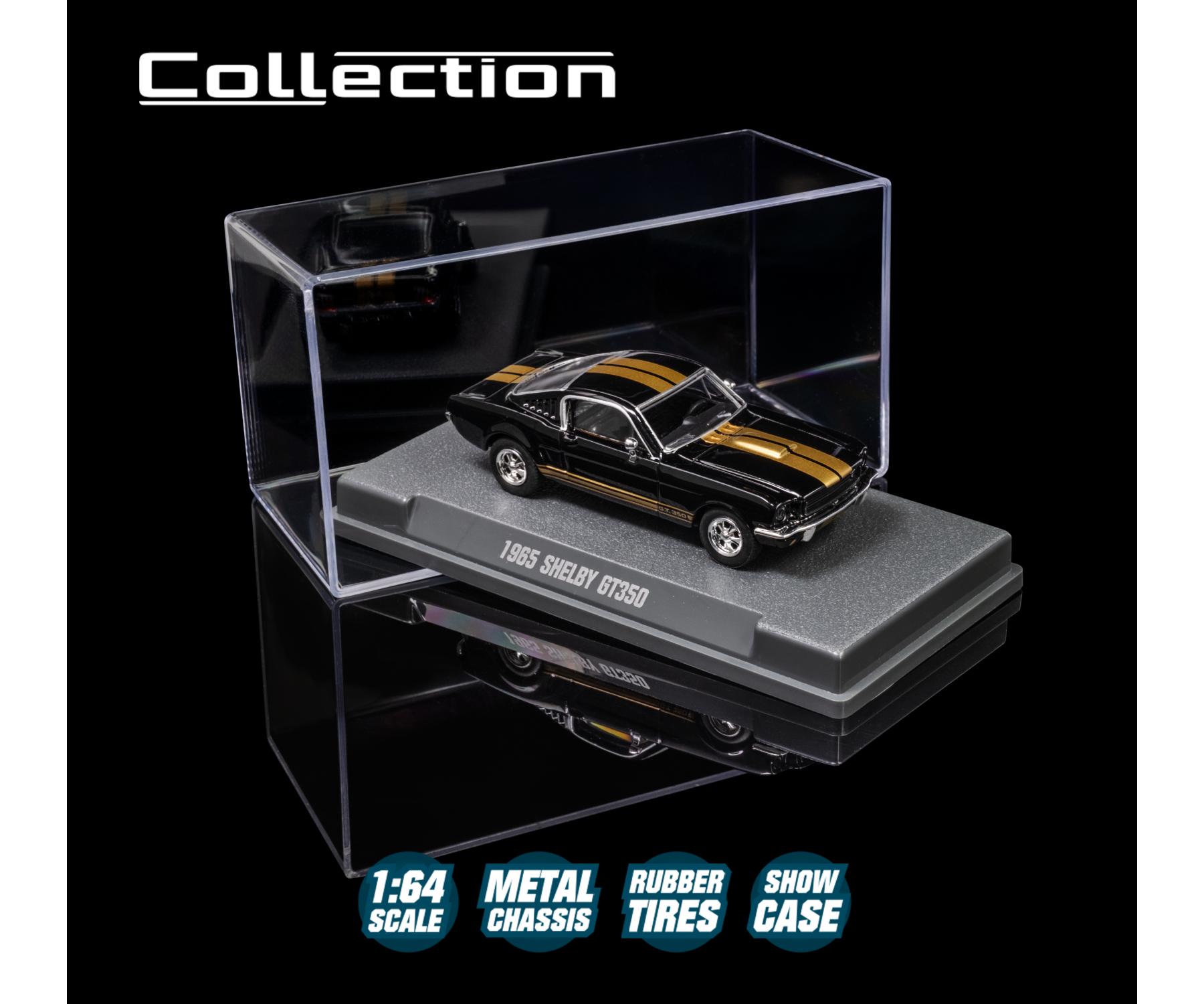 Model car in a display case with 'Collection' branding and product details.