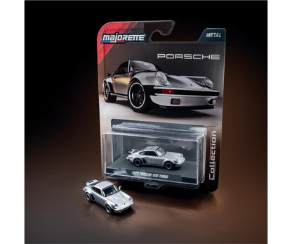 1975 Porsche 930 Turbo silver 1:64 scale model car - Majorette Premium
