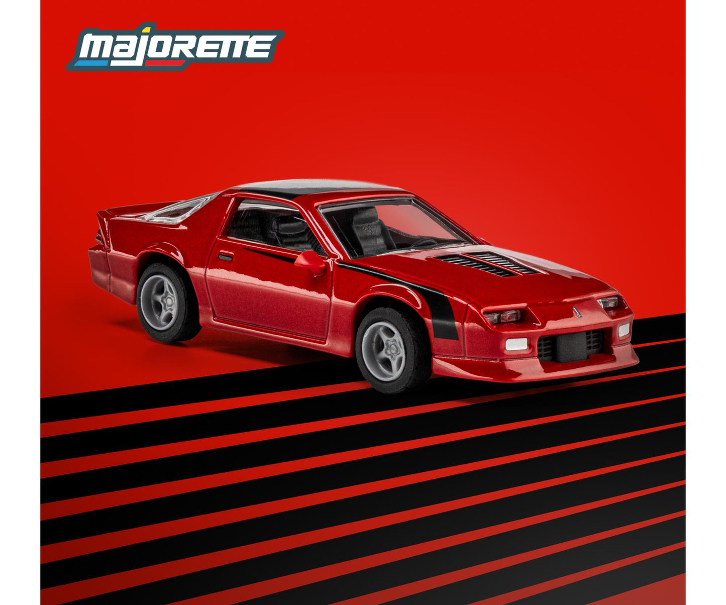 front perspective view of 1985 Chevrolet Camaro 1:64 scale model car- Majorette