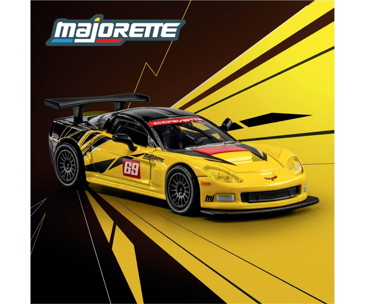 2005 Chevrolet Corvette C6 R yellow 1:64 scale model car - Majorette premium
