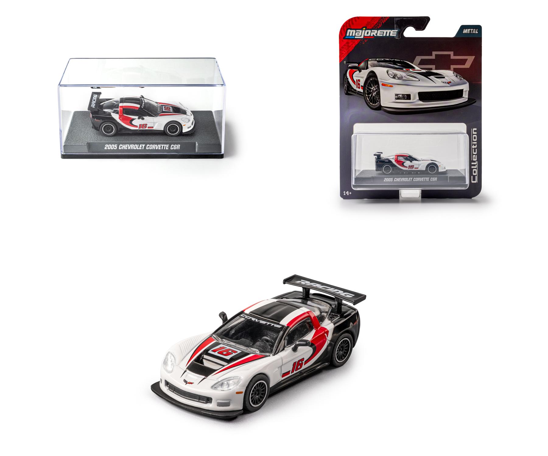 Model car with packaging on a white background