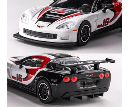 detailed view of 2005 Chevrolet Corvette C6 R 1:64 scale model car - Majorette