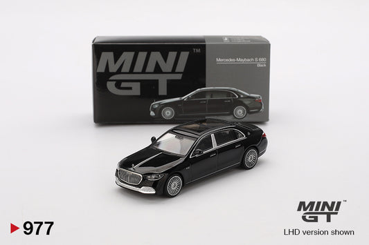 Box of Mercedes-Maybach S 680 Black 1:64 scale model car - Mini GT