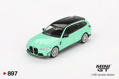 BMW M3 M Performance Touring Mint Green 1:64 scale model car - Mini GT