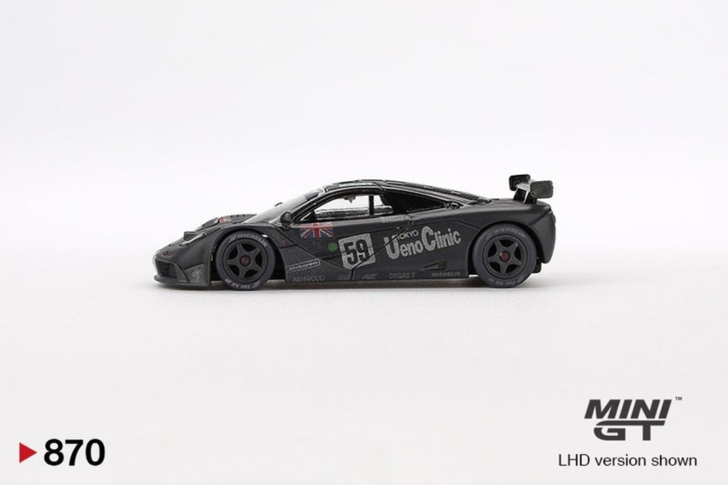 McLaren F1 GTR #59 1995 Le Mans 24Hr Winner Post-Race Weathered 1:64 scale model car - Mini GT Mini GT
