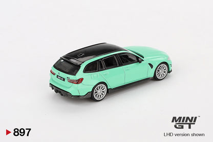 BMW M3 M Performance Touring Mint Green 1:64 scale model car - Mini GT