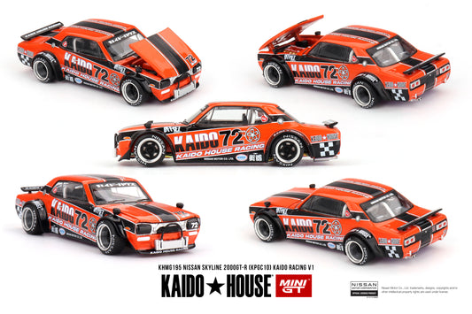 box of Nissan Skyline 2000GT-R (KPGC10) Kaido Racing V1 1:64 scale model car - KAIDOHOUSE x Mini GT