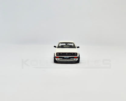 Volkswagen Golf GTI MK2 White 1:64 scale model car - Xcartoys x Poprace
