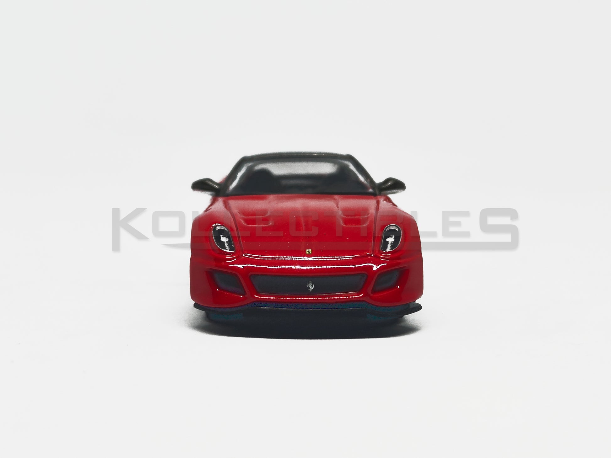 Front view of Ferrari 599 GTO Red 1:64 scale model car - Bburago