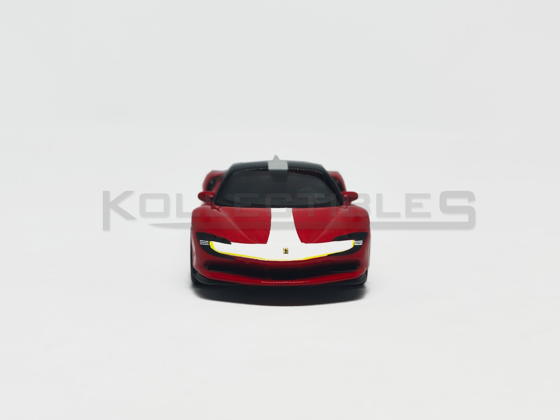Front view of Ferrari SF90 Stradale Assetto Fiorano 1:64 scale model car - Bburago