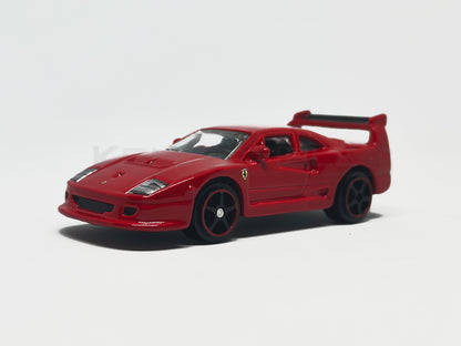 Front perspective view of Ferrari F40 Competizione Red 1:64 scale model car - Bburago