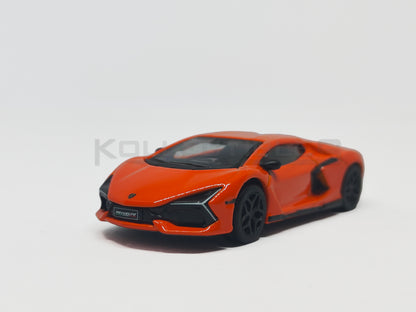front perspective Lamborghini Revuelto Orange 1:64 scale model car - Bburago