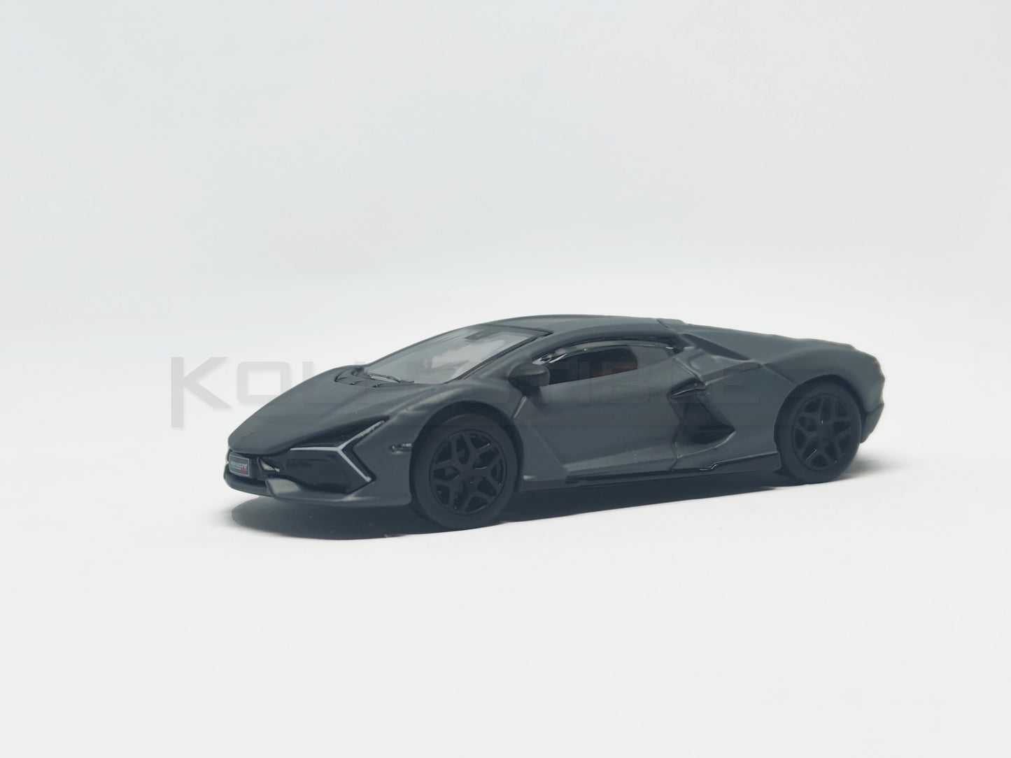 front perspective view of Lamborghini Revuelto-Gray 1:64 scale model car- Bburago