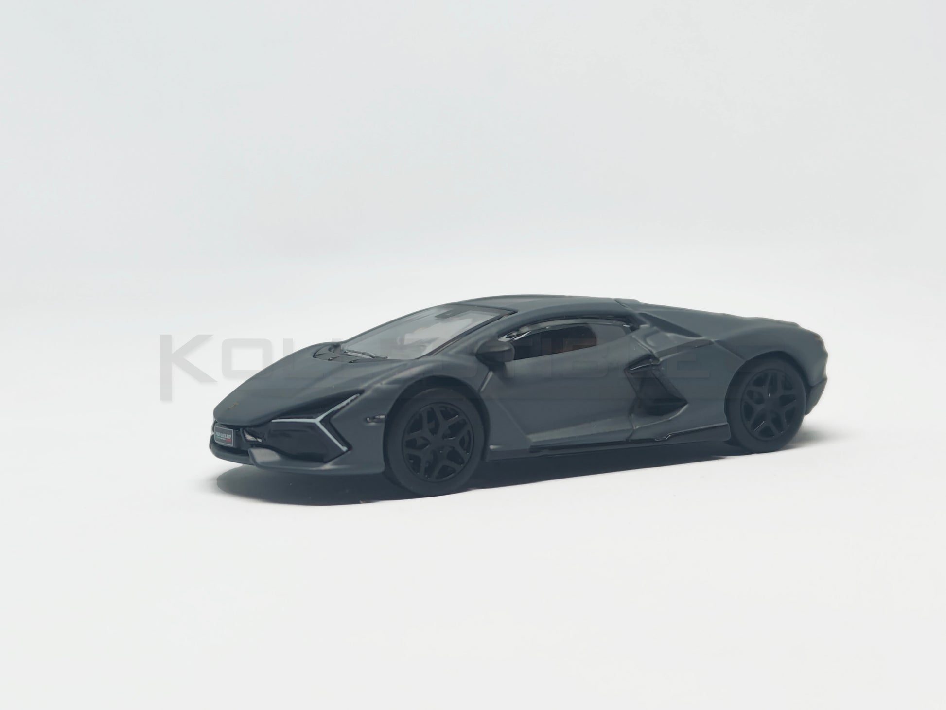 front perspective view of Lamborghini Revuelto-Gray 1:64 scale model car- Bburago