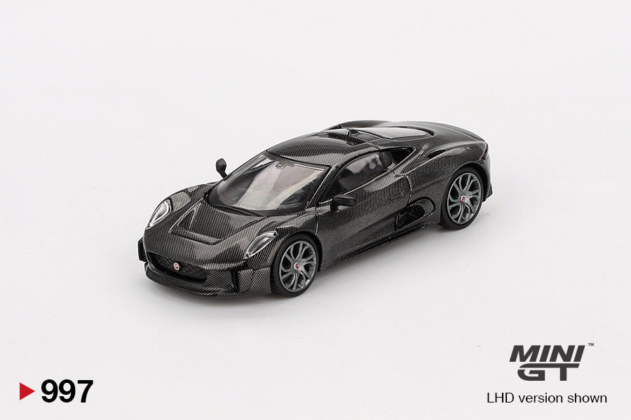 Front Perspective view Jaguar C-X75 Test car 1:64 scale model car - Mini GT