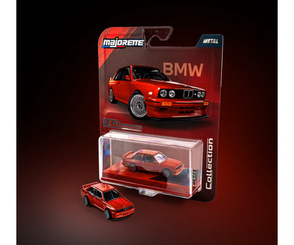 majorette collection 1986 bmw m3 red 1:64 scale diecast model car in blister-card packaging