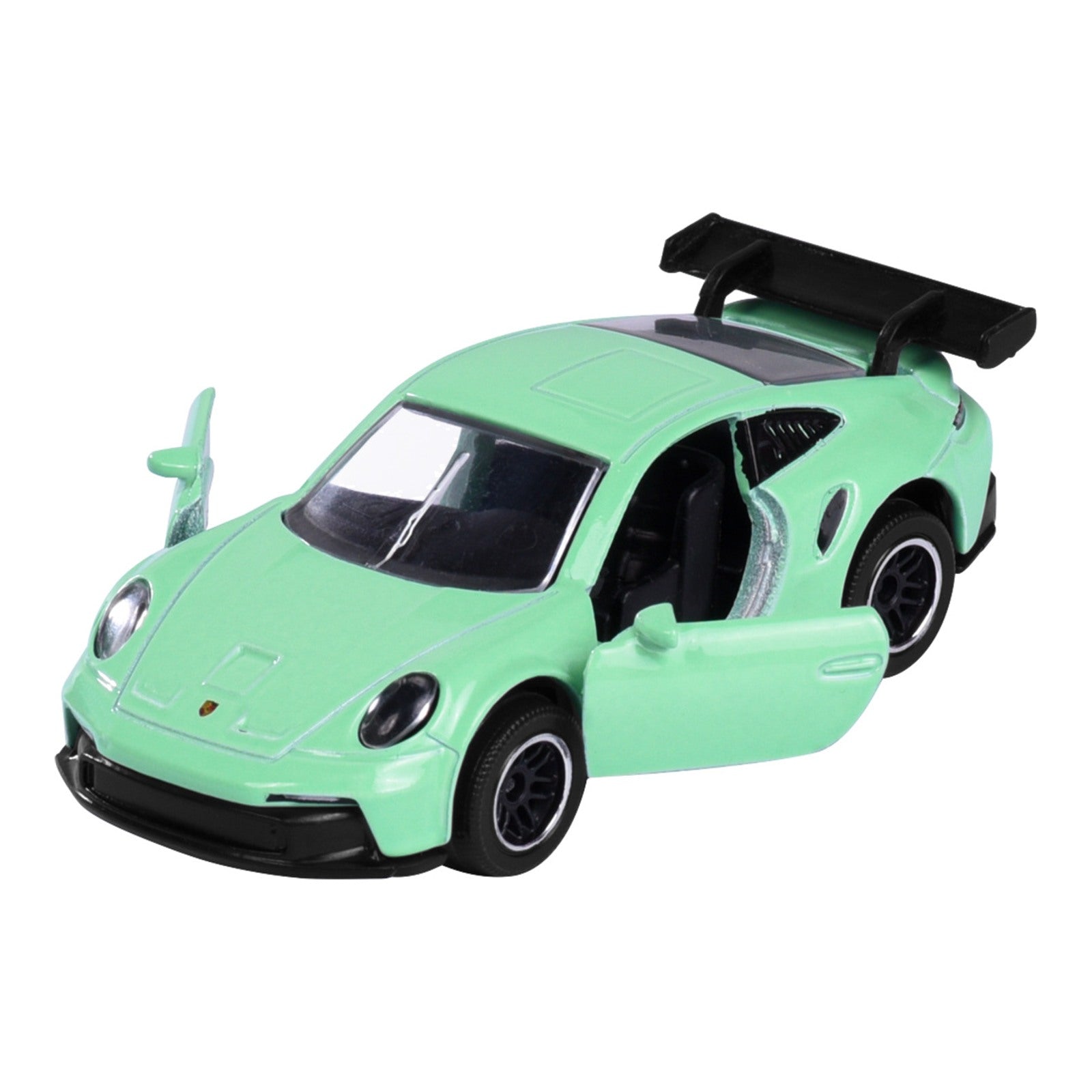 Majorette Porsche Premium Porsche 911 GT3 Cup 992 mint green 1:64 scale diecast model car front three-quarter view