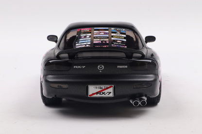 back view of Mazda RX7 FD3RS Solido works Itasha Club Pink 1999 1:18 scale model car - Solido