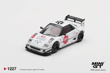 Front view of Mazda AZ-1 Liberty Walk LB40 LB-Hinomaru 1:64 diecast model car by Mini GT (MGT01227)