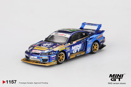 Nissan Silvia S15 LB-Super Silhouette #555 Team MINI GT Liberty Walk 2025 Formula Drift 1:64 Mini GT side view