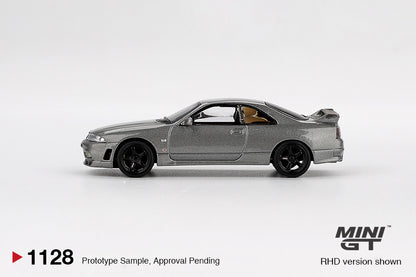 Nissan Skyline GT-R NISMO BCNR33 CRS Dark Metal Gray 1:64 Mini GT - front view
