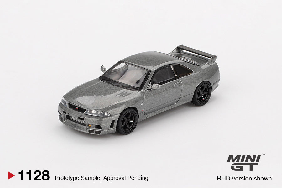 Nissan Skyline GT-R NISMO BCNR33 CRS Dark Metal Gray 1:64 Mini GT - side view