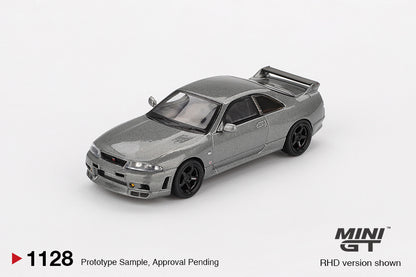 Nissan Skyline GT-R NISMO BCNR33 CRS Dark Metal Gray 1:64 Mini GT - side view