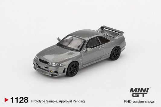 Nissan Skyline GT-R NISMO BCNR33 CRS Dark Metal Gray 1:64 Mini GT - side view