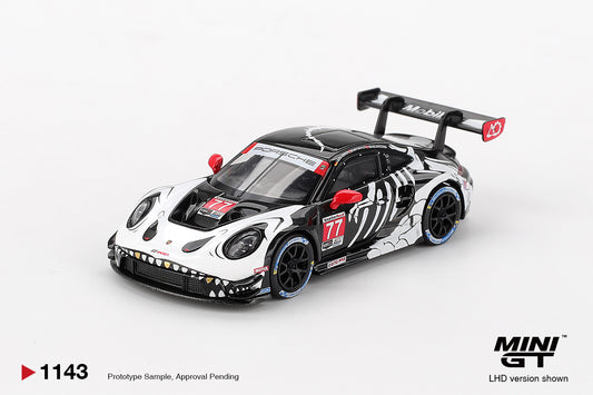 Porsche 911 GT3 R #77 AO Racing 2025 IMSA Petit Le Mans 1:64 Mini GT - front view