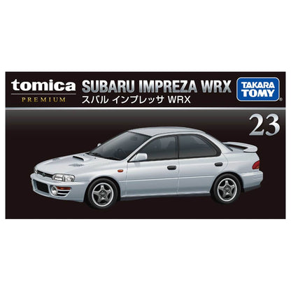 Box of Subaru Impreza WRX Silver 1:64 scale model car - Tomica Premium