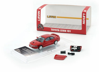 Red Toyota Levin 101 - 2025 HK Toy Car Saloon 1:64 scale model car - BM creations