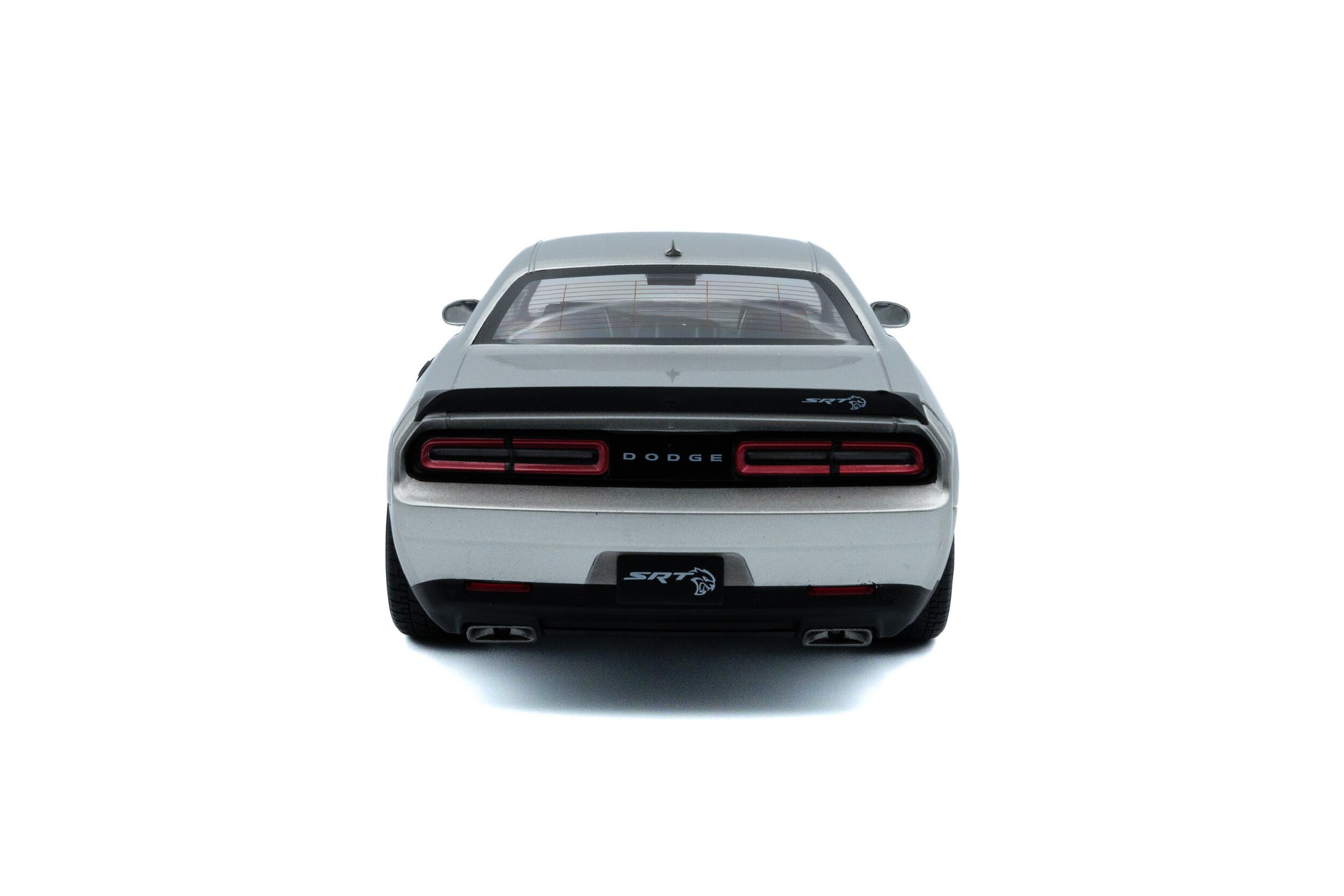 Back view of Dodge Challenger SRT Hellcat Redeye WideBody Triple Nickle  1:18 scale model car - Solido