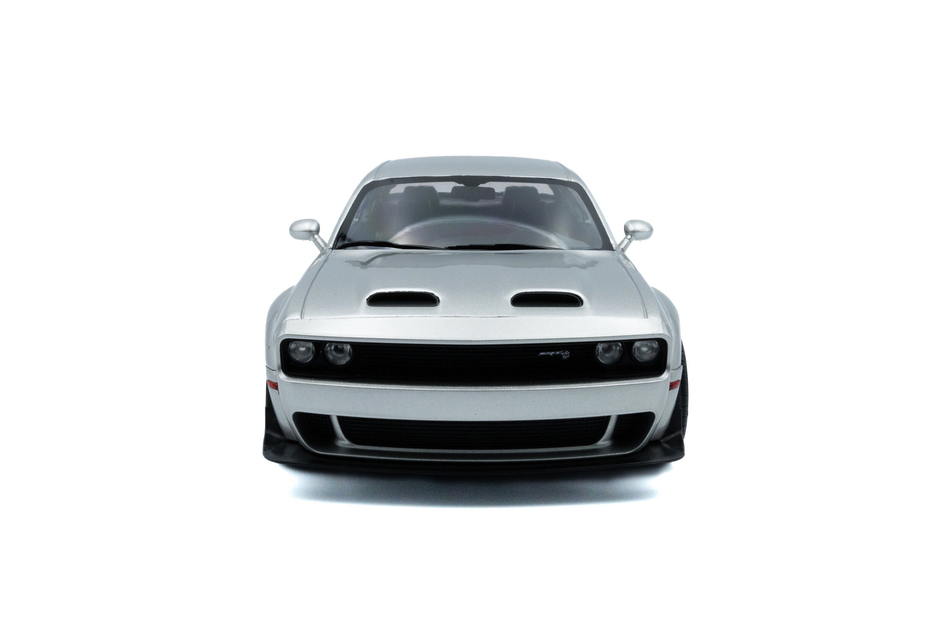 Front view of Dodge Challenger SRT Hellcat Redeye WideBody Triple Nickle  1:18 scale model car - Solido