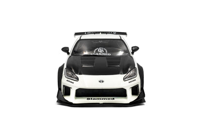 front view of Toyota GR86 Liberty walk Body Kit Pearl White 2024 1:18 scale model car - Solido