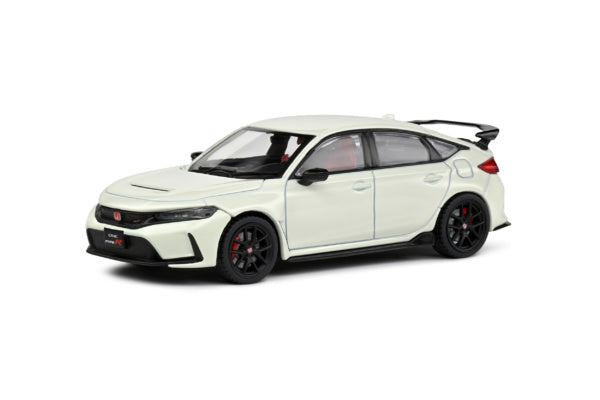 Front perspective view of Honda Civic Type R Championship White 2022 1:43 scale model car - Solido