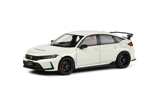 Front perspective view of Honda Civic Type R Championship White 2022 1:43 scale model car - Solido