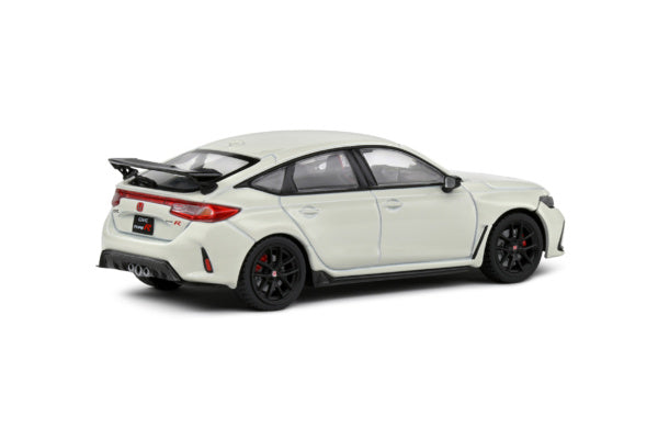 Back perspective view Honda Civic Type R Championship White 2022 1:43 scale model car - Solido