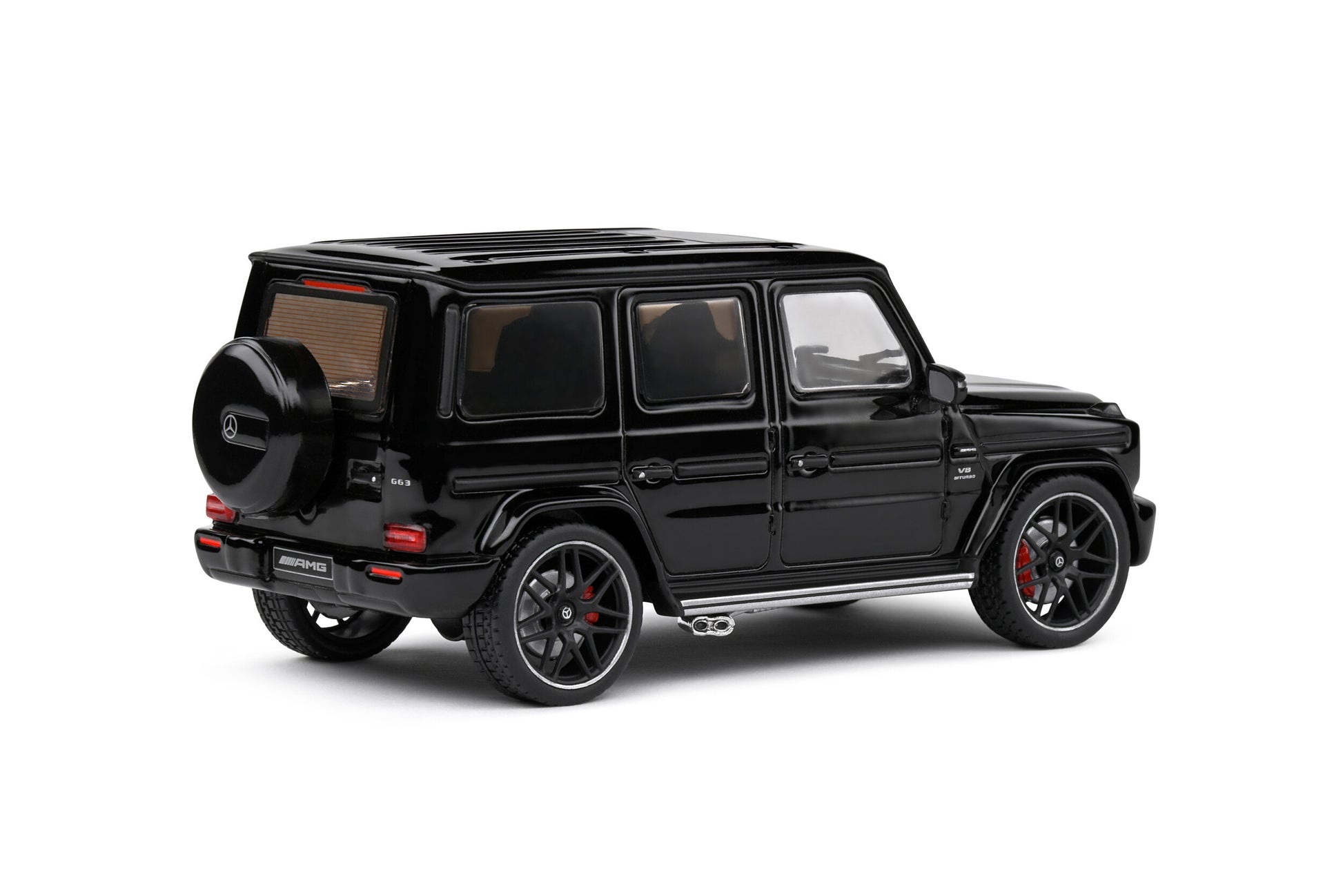 MERCEDES AMG G63 – Black Metallic – 2022 1:43 scale model car - Solido product code S4316702 back perspective