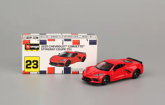 Corvette Stingray Z51-Red 1:64 scale model car - Bburago