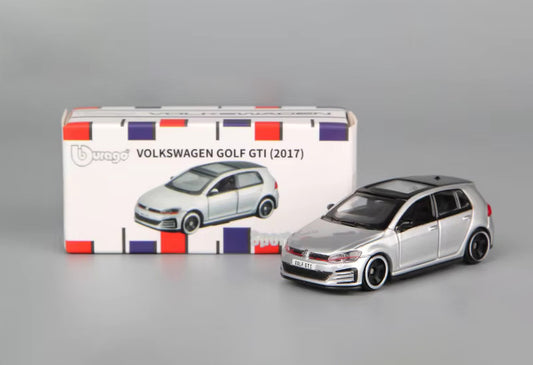 Volkwagen Golf GTI Silver 1:64 scale model car - Bburago
