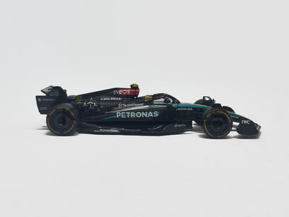 Mercedes AMG W-15 Formula 1 2024 Lewis Hamilton 1:43 scale model car with Acrylic case - Bburago