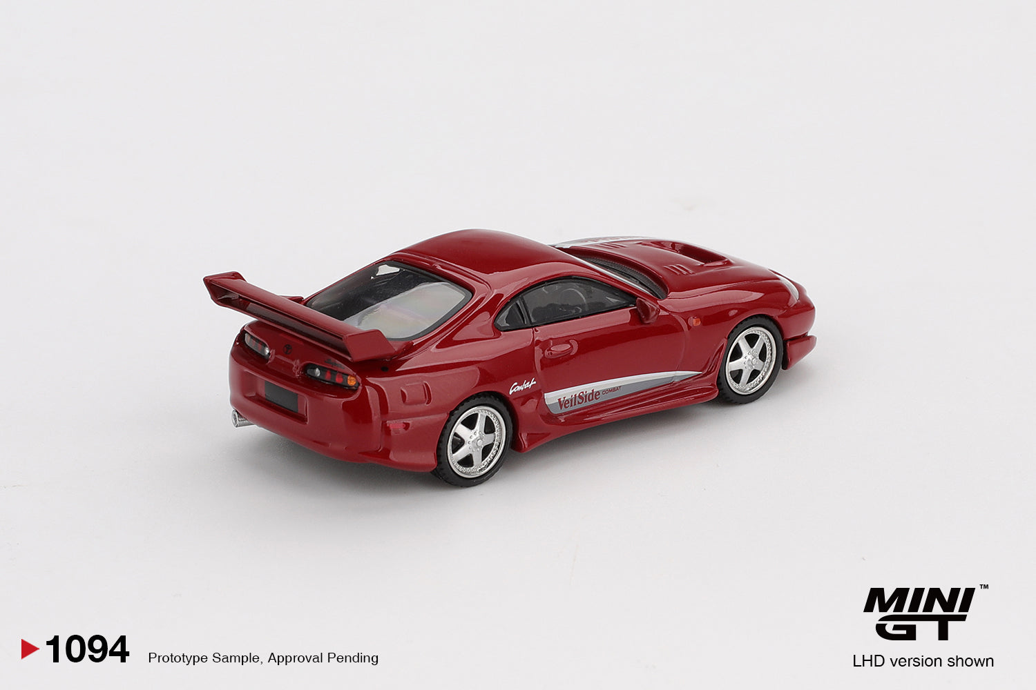Toyota Supra VeilSide Combat V-I Red 1:64 Mini GT - side view