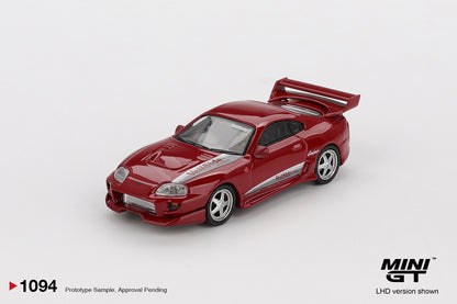 Toyota Supra VeilSide Combat V-I Red 1:64 Mini GT - rear view
